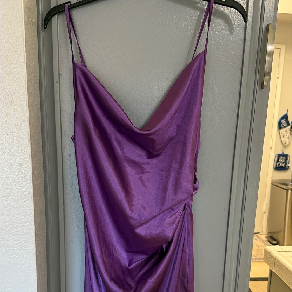 Elegant Purple Satin Dress